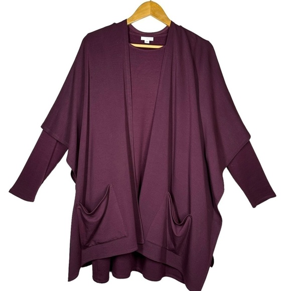 J. Jill Pure Jill Modal Knit Pocket Tunic Dress with Ruana Wrap Topper S - Picture 5 of 14